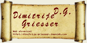 Dimitrije Griesser vizit kartica